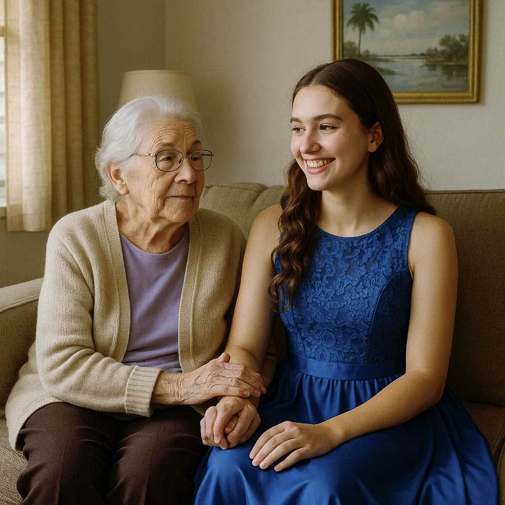 Jeune fille heureuse dans sa robe de bal