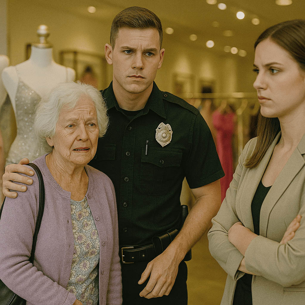 Jeune policier aidant une personne âgée