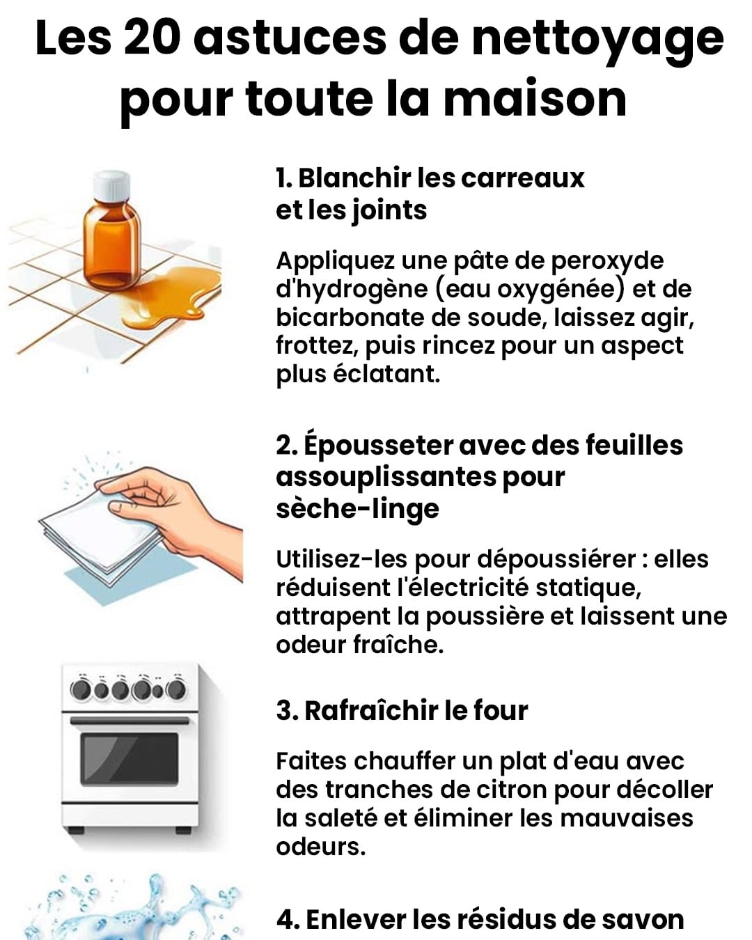 20 astuces de nettoyage pour la maison