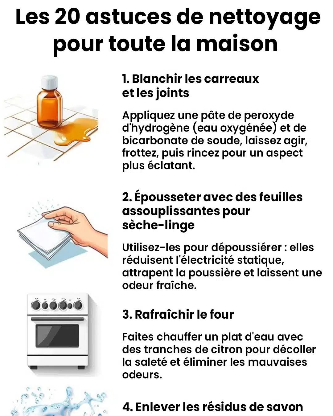 20 astuces de nettoyage pour la maison