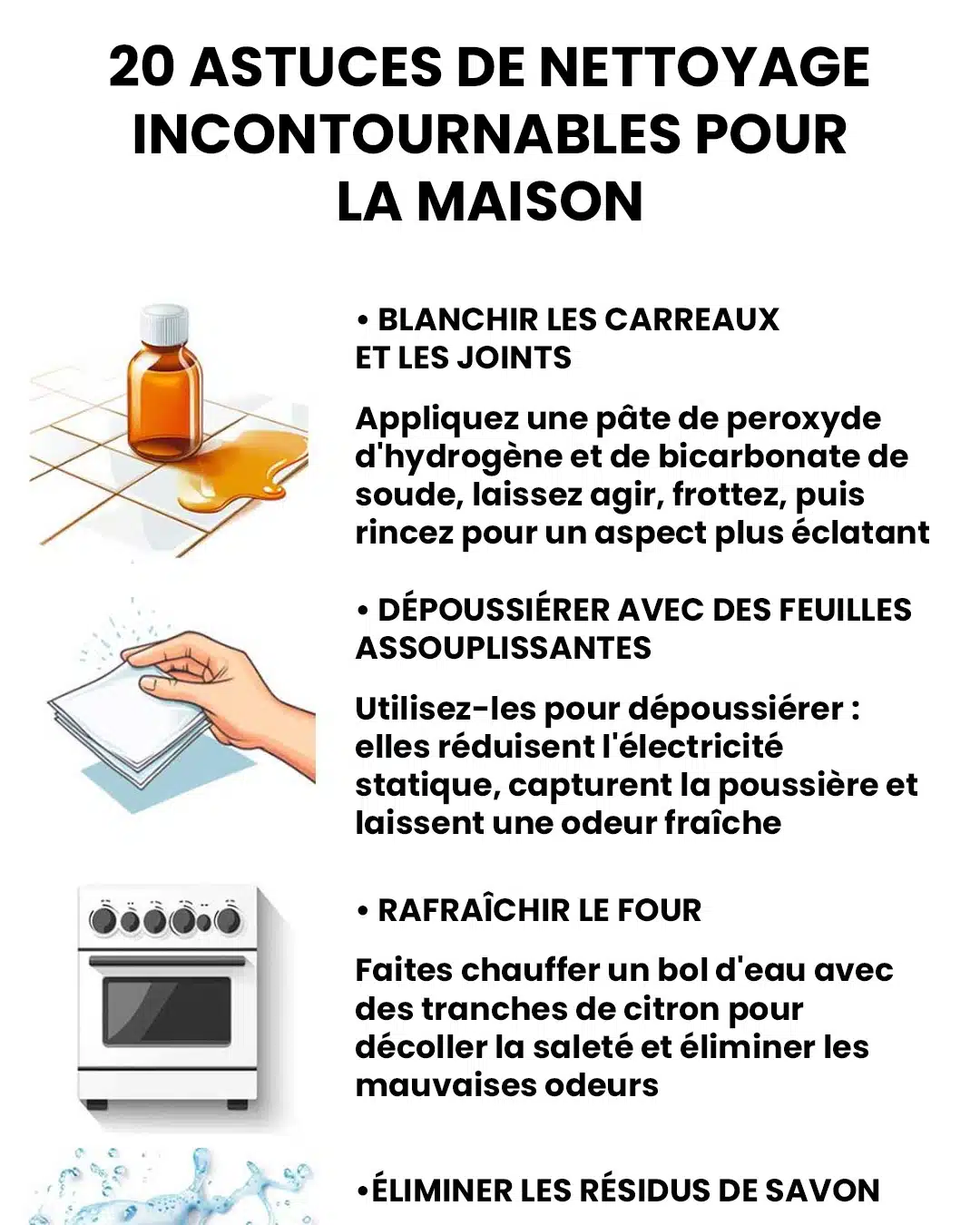 20 astuces de nettoyage pour la maison