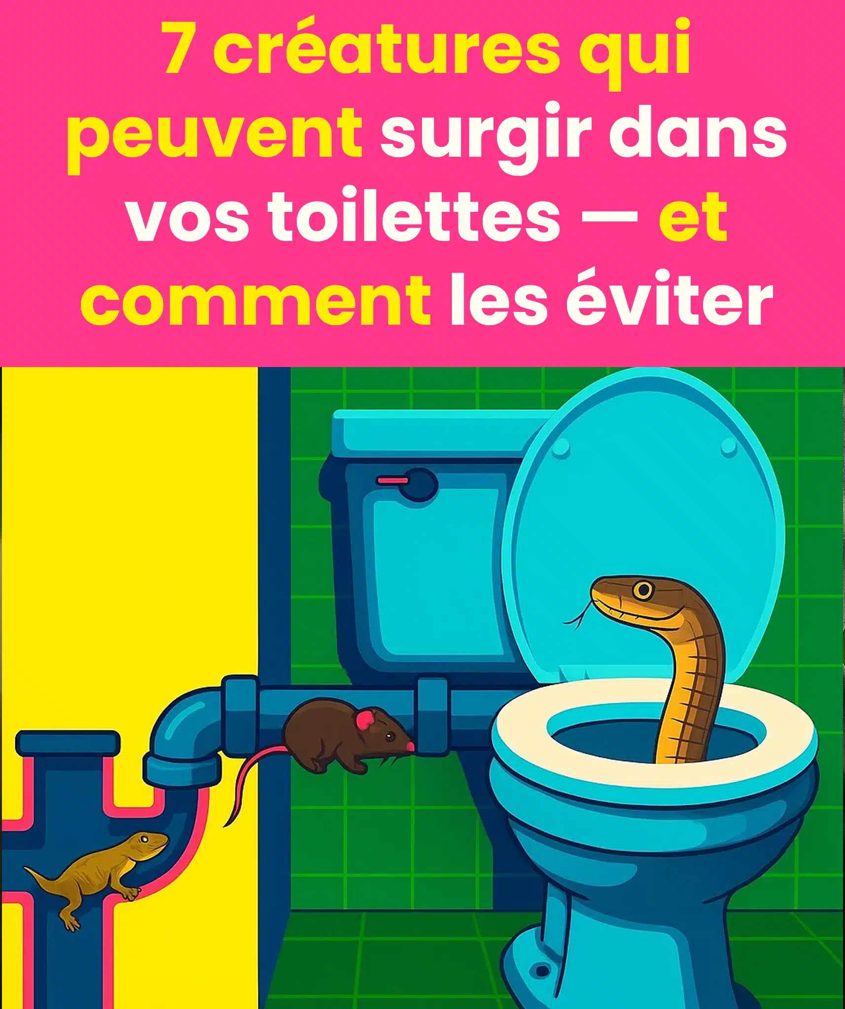 7 créatures qui peuvent apparaître dans vos toilettes (et comment les éviter)