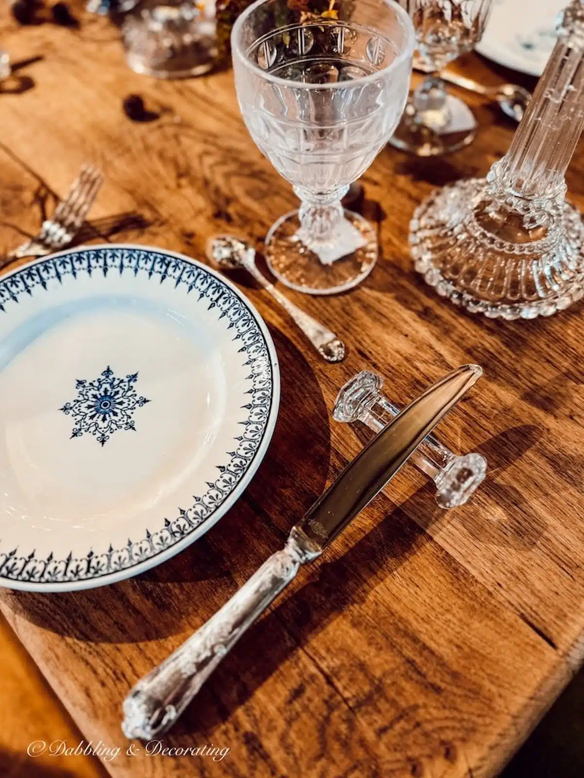 Repose-couteaux anciens en argent et cristal