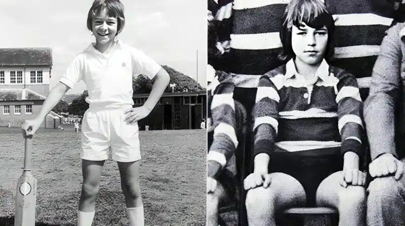 Russell Crowe jeune, sourire énigmatique