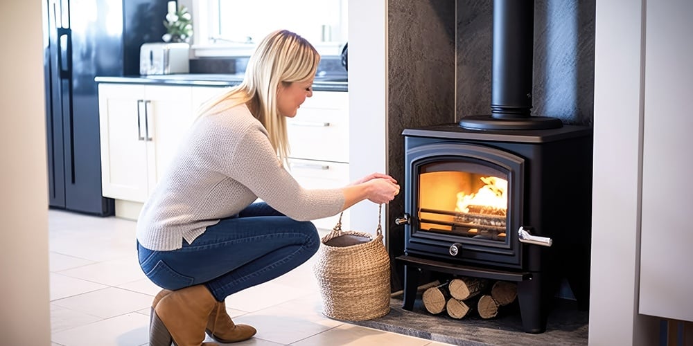 Démarrage d'un poêle de masse