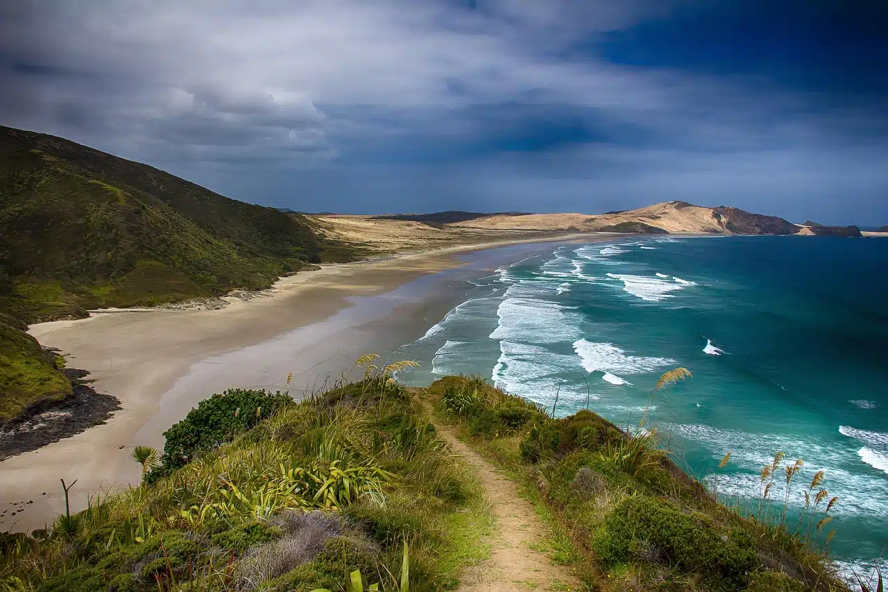 Plage déserte et paradisiaque en Nouvelle-Zélande