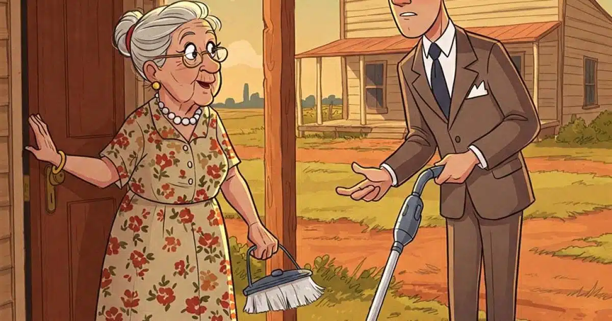 Blague du jour : Le vendeur et la vieille dame