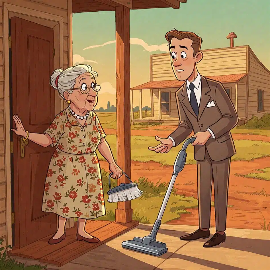 Blague du jour : Le vendeur et la vieille dame