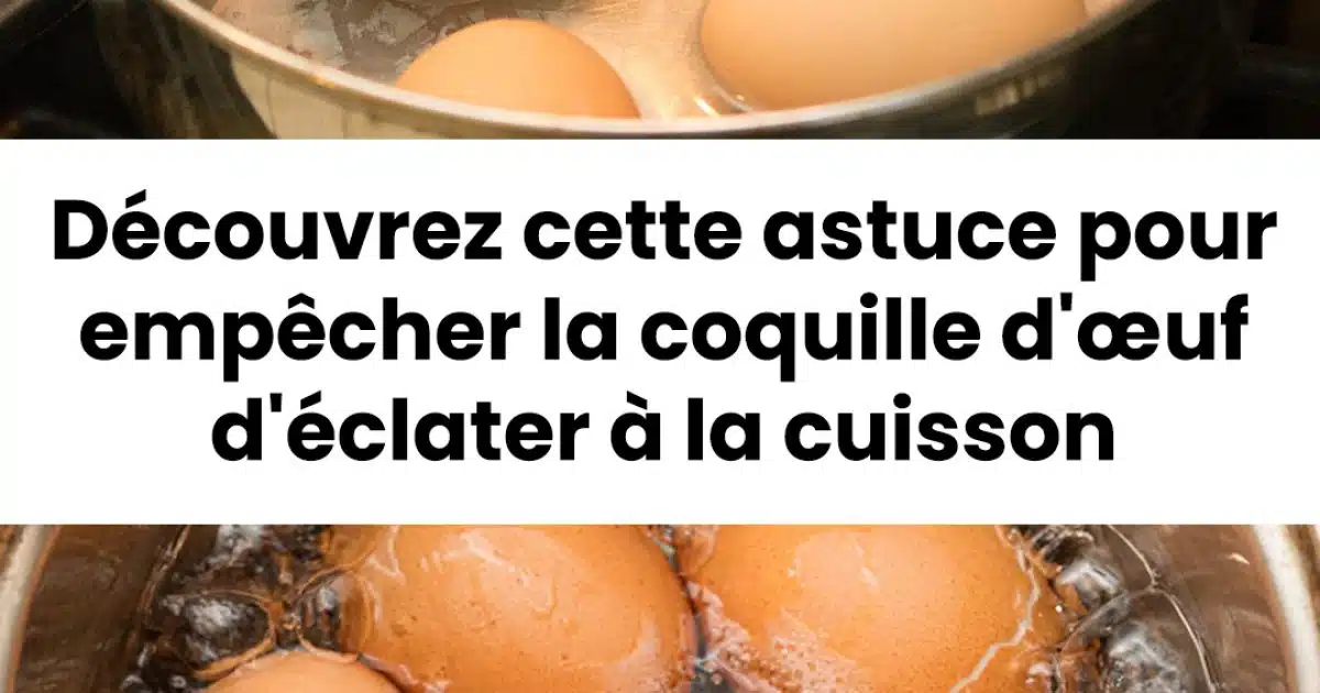 Comment empêcher la coquille d'œuf d'éclater à la cuisson ?