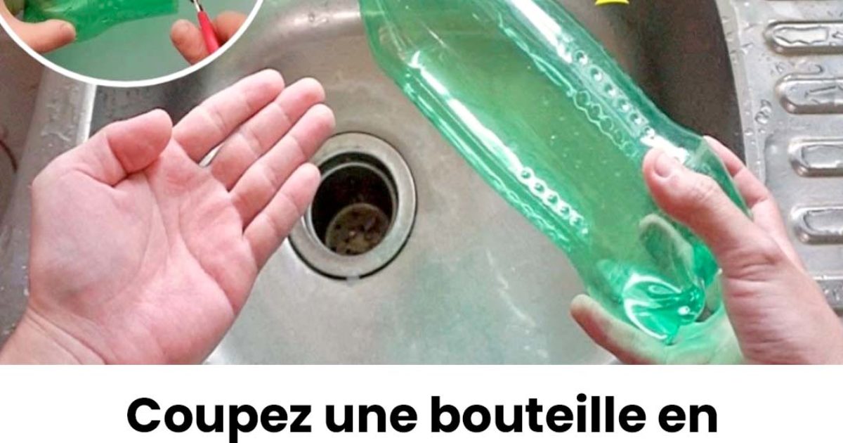Coupez une bouteille en plastique en deux et placez-la dans l'évier : une astuce géniale qui facilite la vie