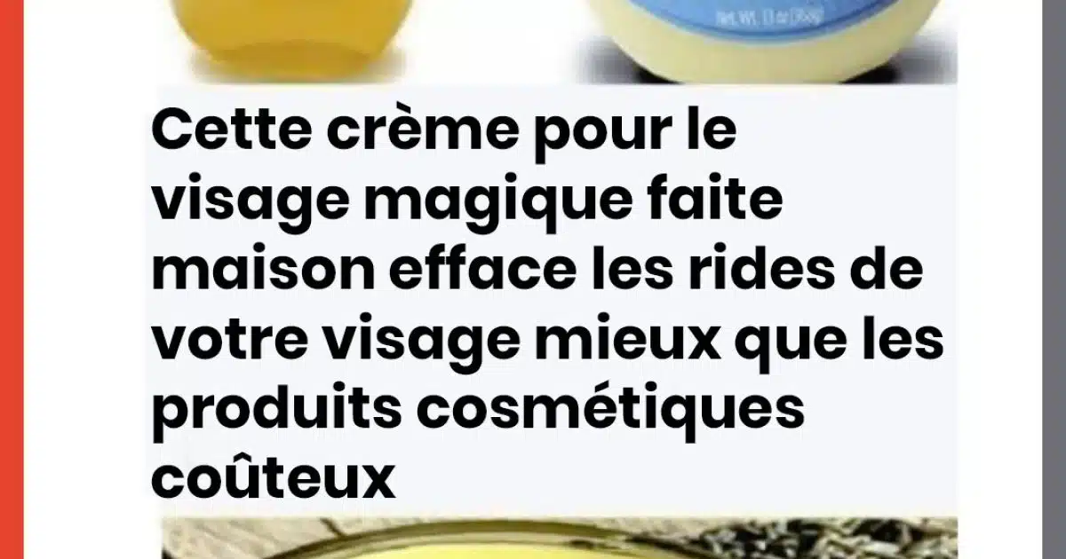 Crème naturelle pour le visage faite maison qui efface les rides du visage