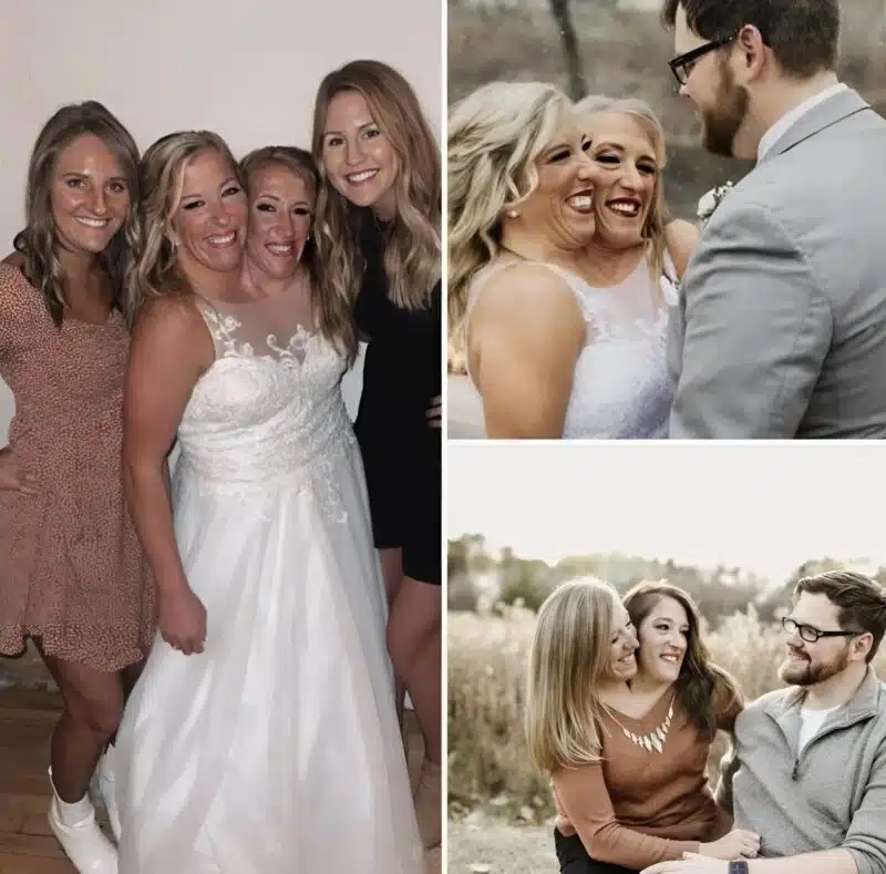 Des sœurs siamoises mariées au même homme ont partagé une photo avec leur époux et leur fille