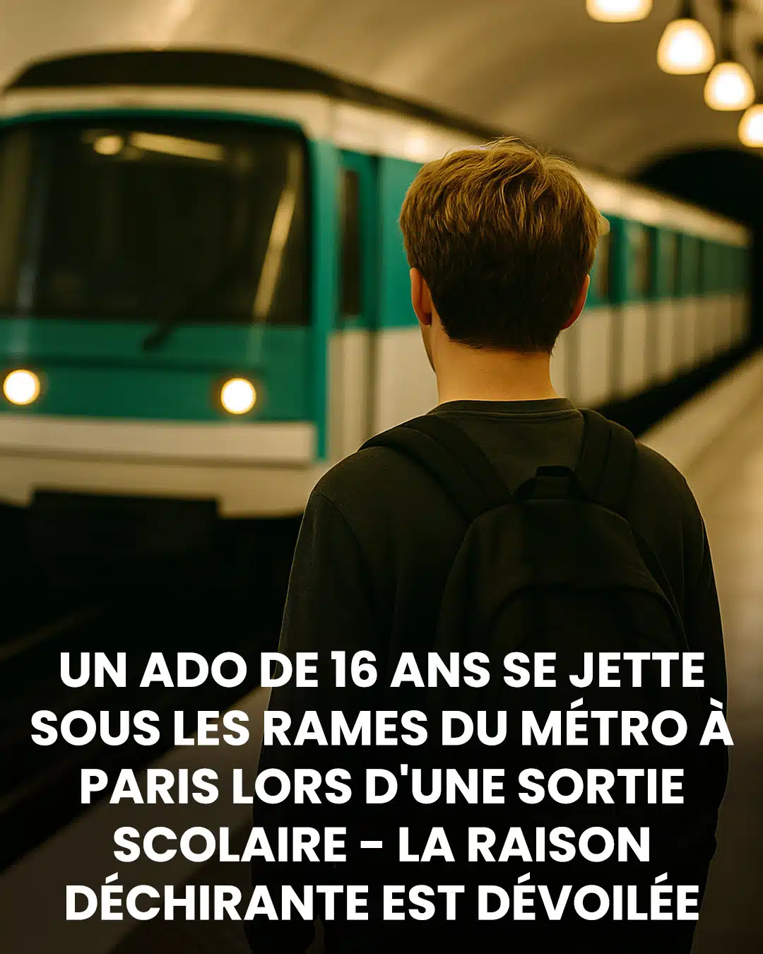 Drame lors d'une sortie scolaire à Paris : un adolescent de 16 ans se donne la mort sous le métro – la raison bouleversante enfin dévoilée
