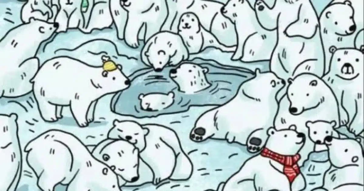 En 15 secondes, saurez-vous repérer le phoque caché parmi les ours polaires dans cette image ?