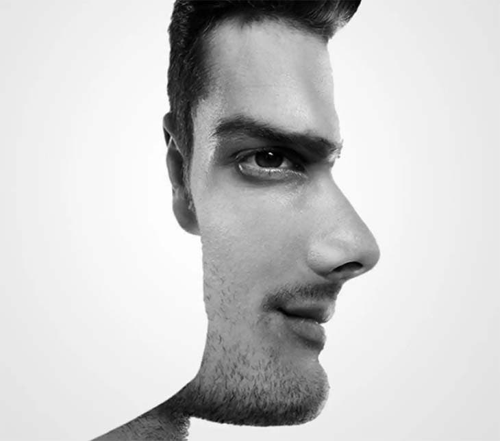 Défi visuel « l’homme est-il face ou de profil ? » - source : spm