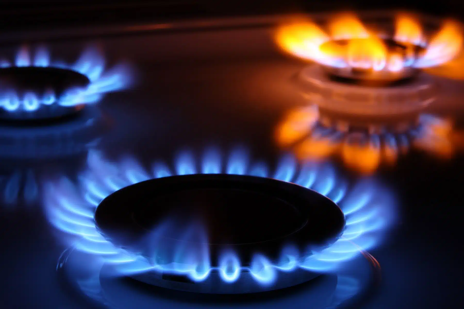 Flamme de gaz irrégulière