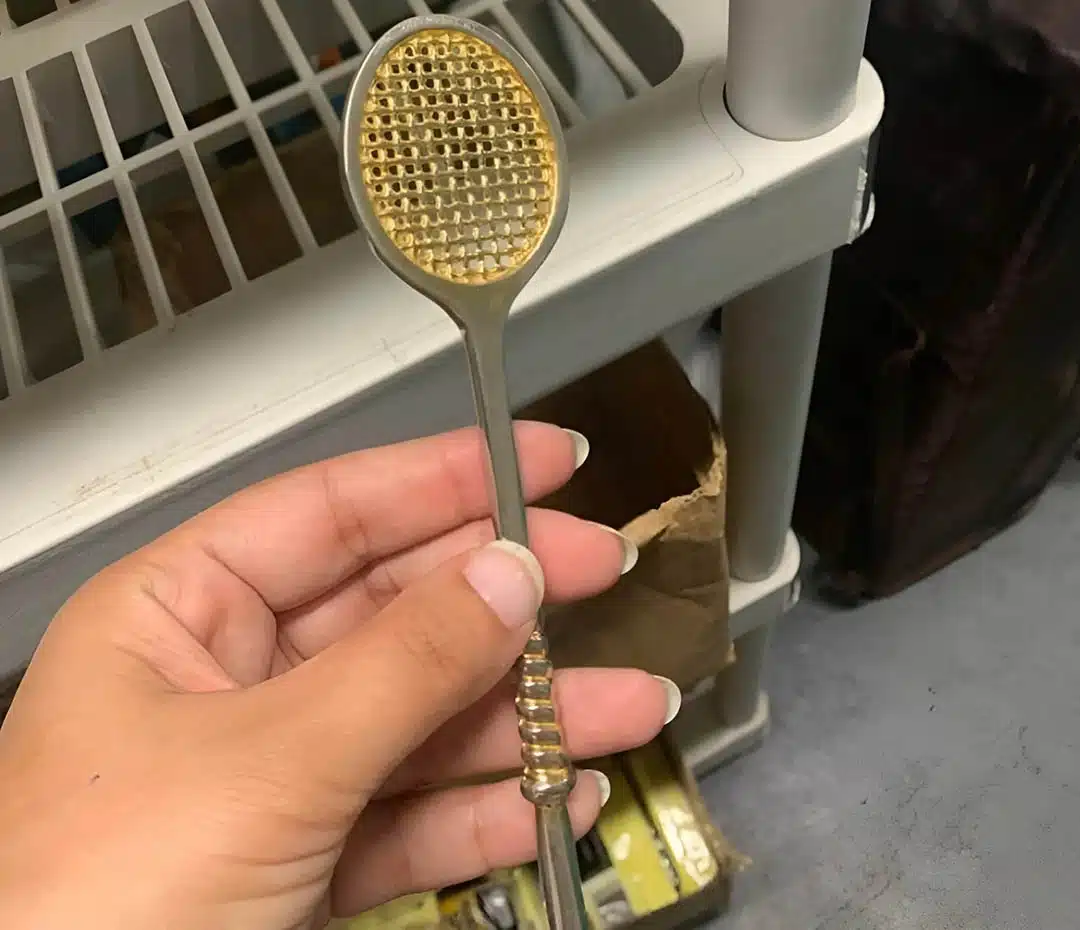 Je suis tombé par hasard sur cette belle raquette de la taille d'une cuillère : quelqu'un sait ce que c'est ?