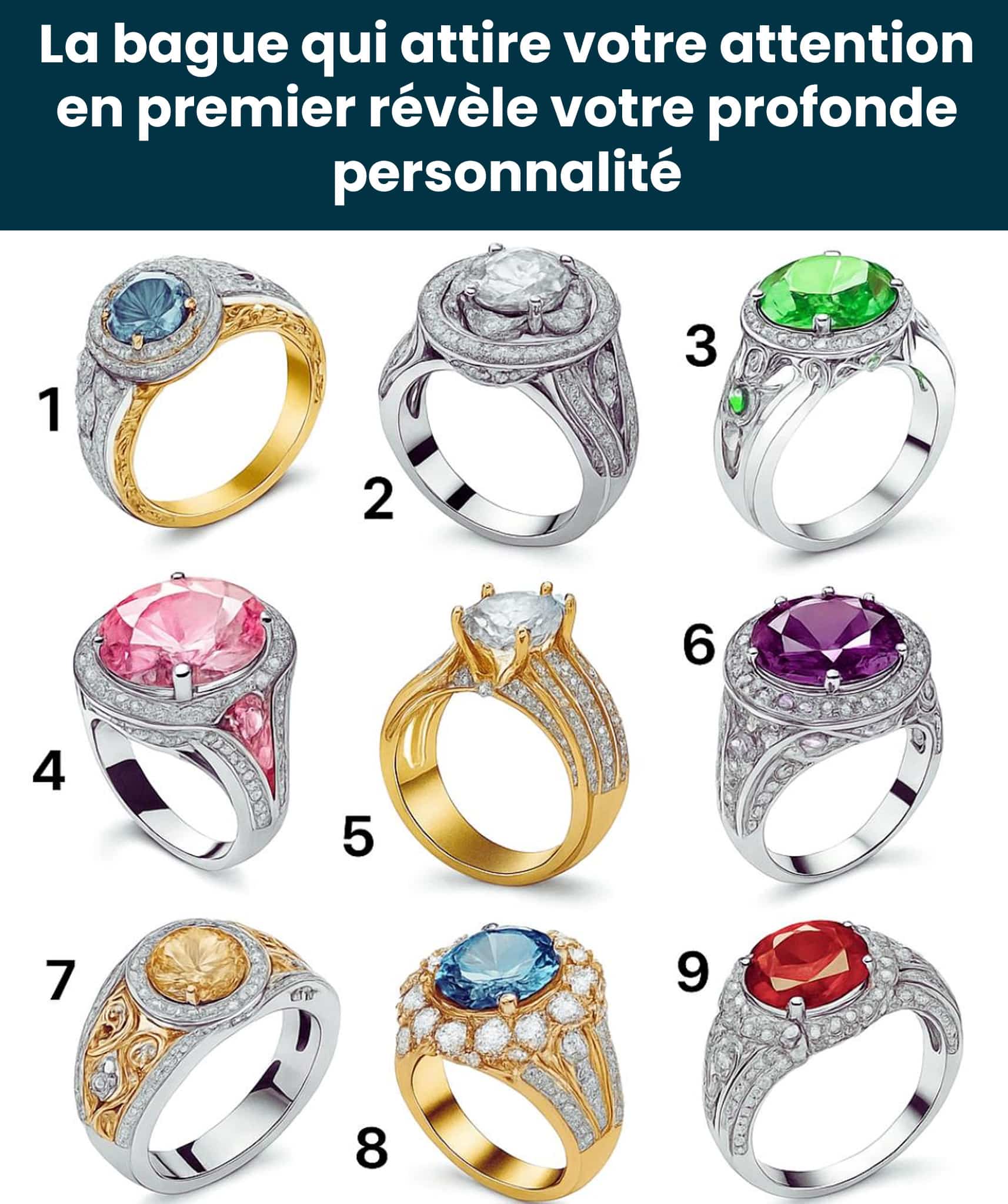 La bague que vous choisirez révèle votre nature profonde