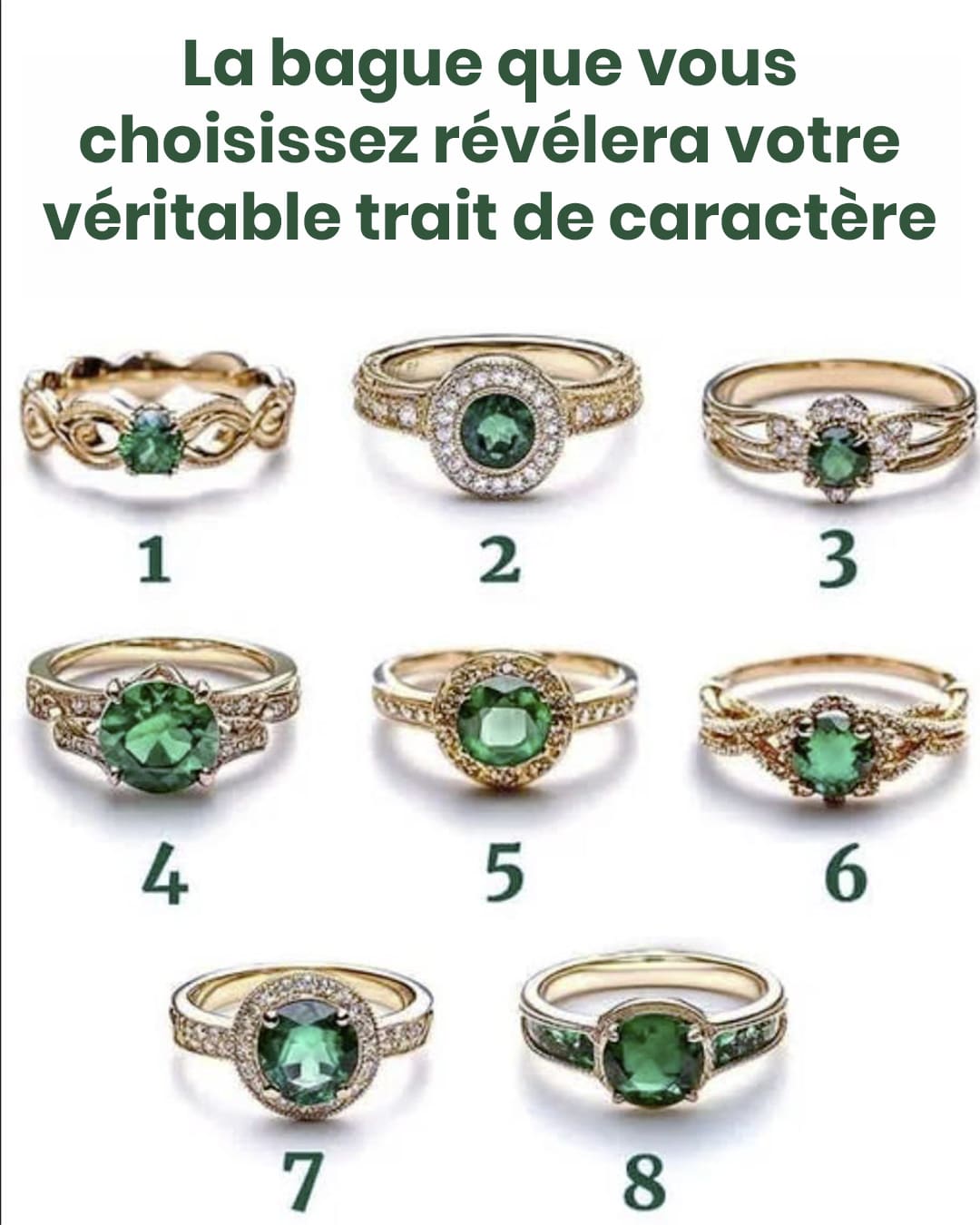 La bague que vous choisissez révélera votre véritable trait de caractère