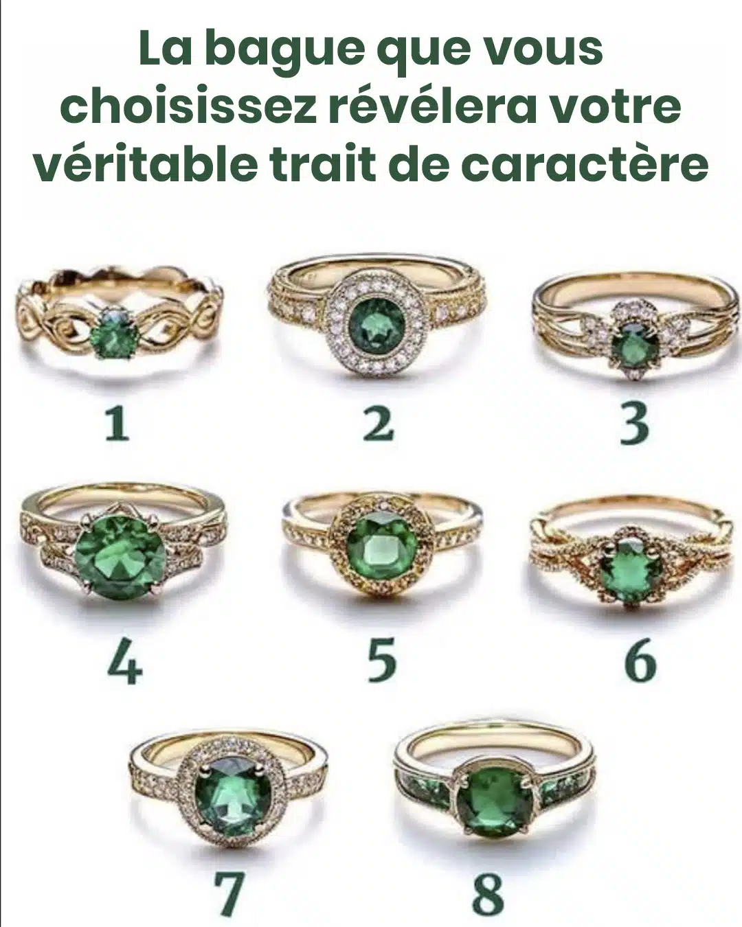 La bague que vous choisissez révélera votre véritable trait de caractère