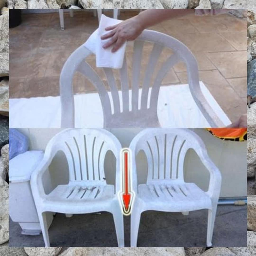 L'astuce pour nettoyer les tables et les chaises en plastique sale et jauni