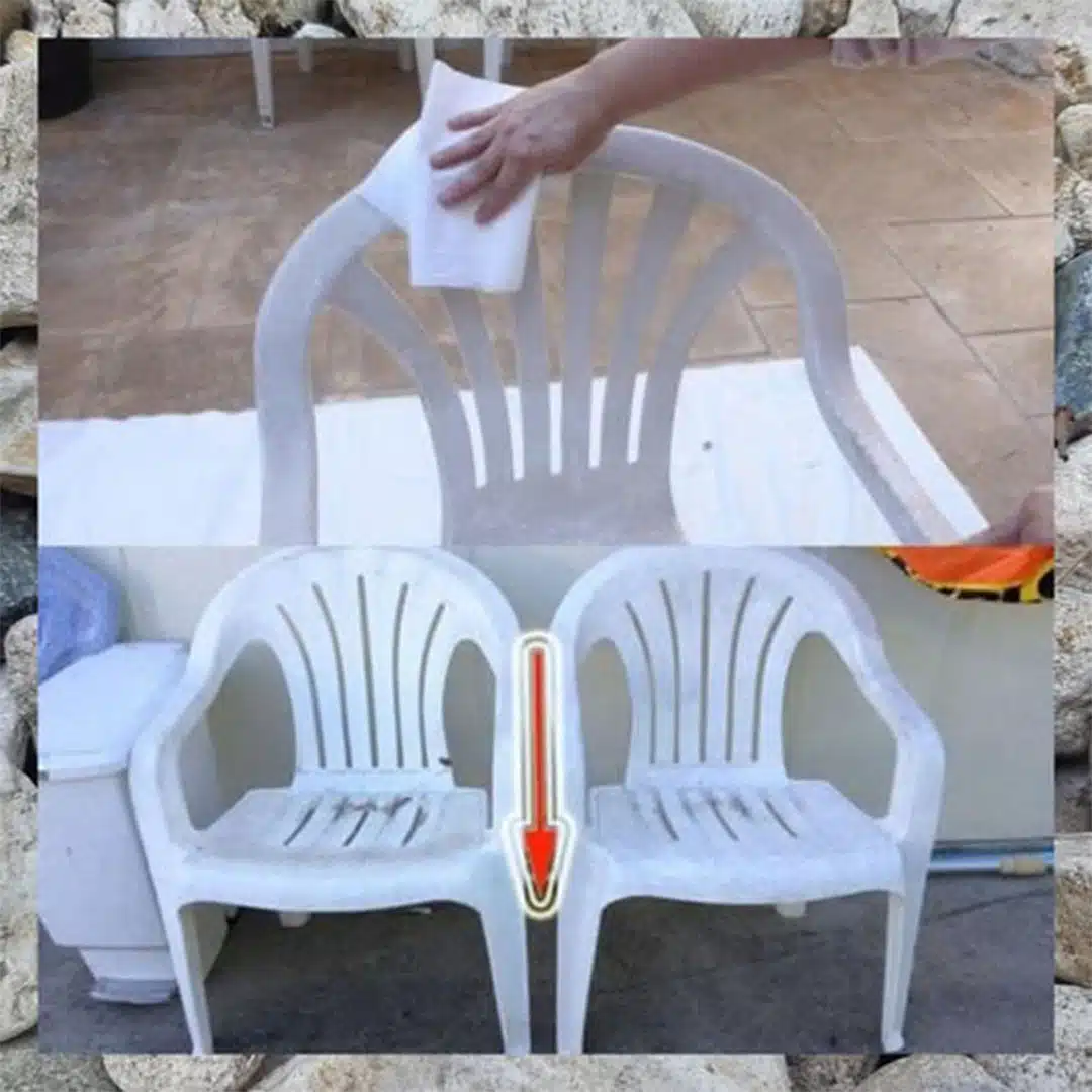L'astuce pour nettoyer les tables et les chaises en plastique sale et jauni