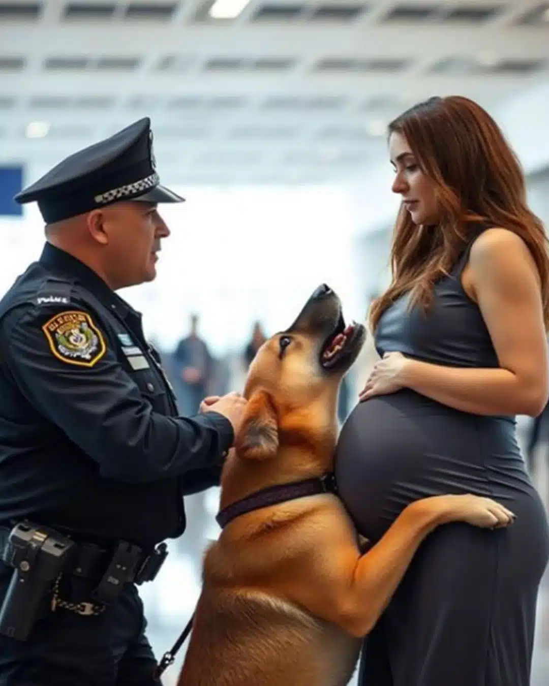 Le chien s’est mis dans une rage folle en voyant une femme enceinte