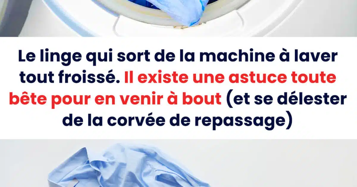 Le linge sort de la machine à laver tout froissé. Découvrez une astuce simple pour éliminer les plis et vous épargner la tâche du repassage