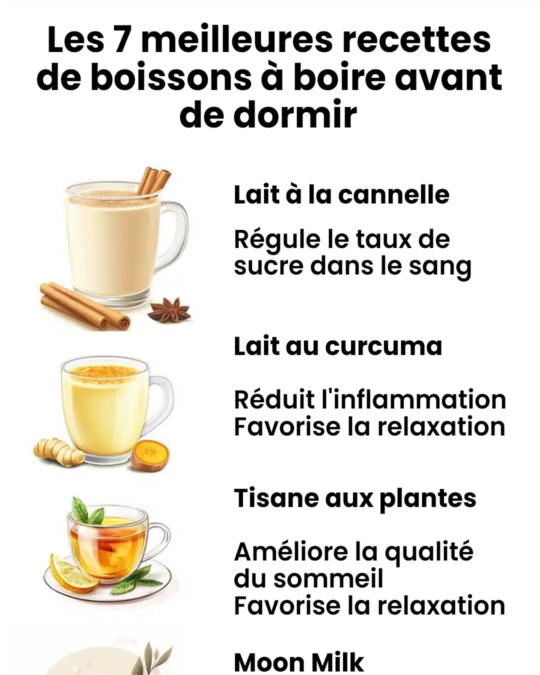 Les 7 meilleures recettes de boissons à boire avant de dormir