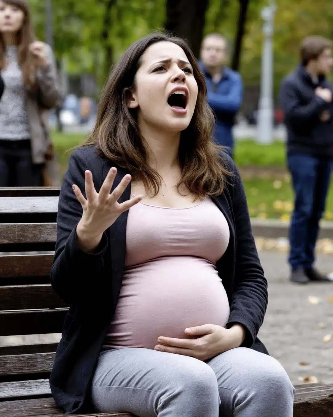 Les passants passaient devant la femme enceinte qui demandait de l'aide, faisant semblant de ne pas remarquer ses supplications.