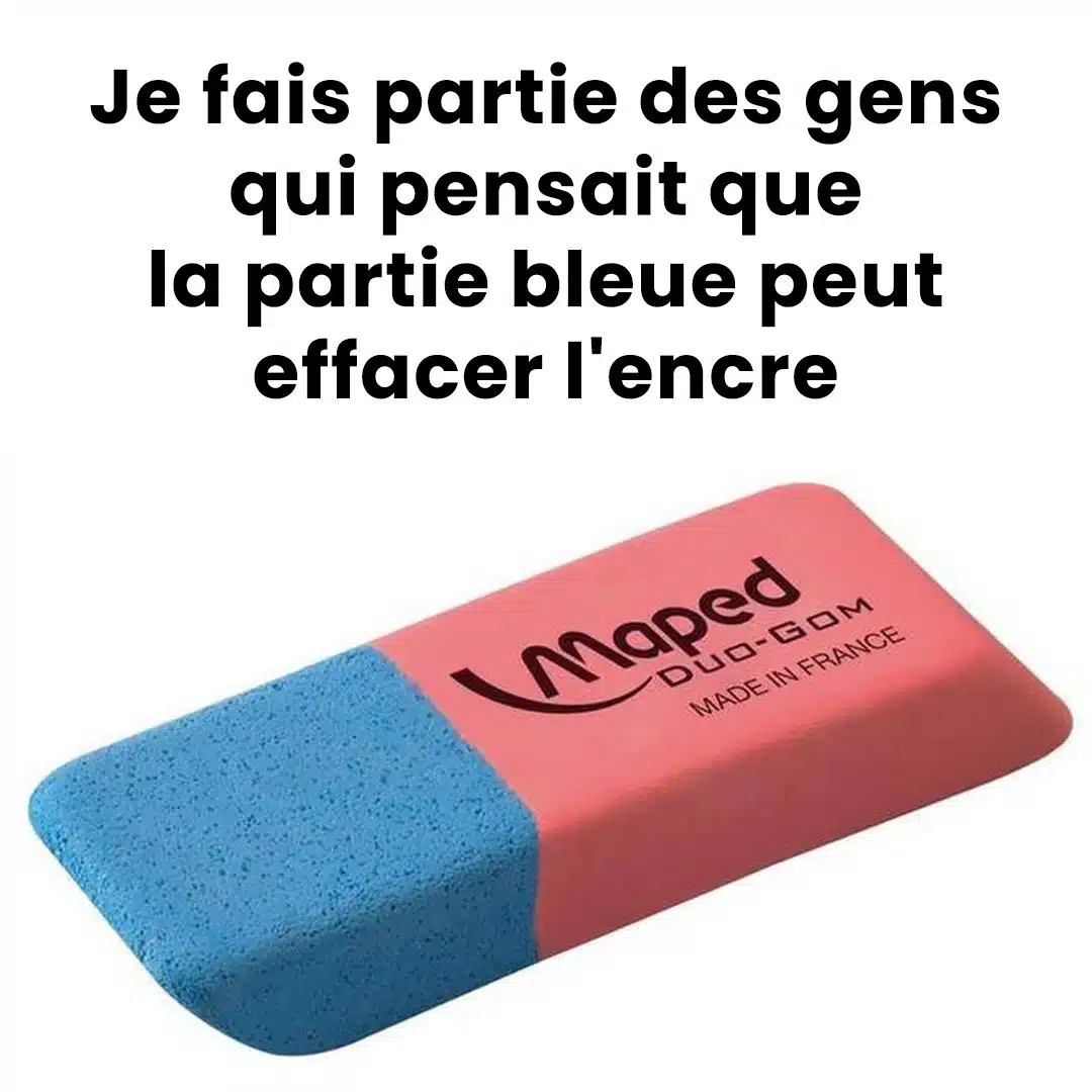 Mais à quoi sert vraiment la partie bleue de la gomme ?
