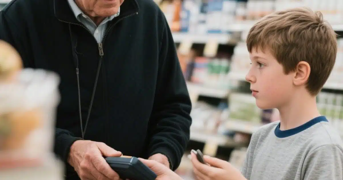 Mon fils a aidé un vieil homme aveugle à régler ses courses