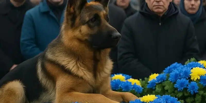 Berger allemand lors d'une cérémonie funéraire