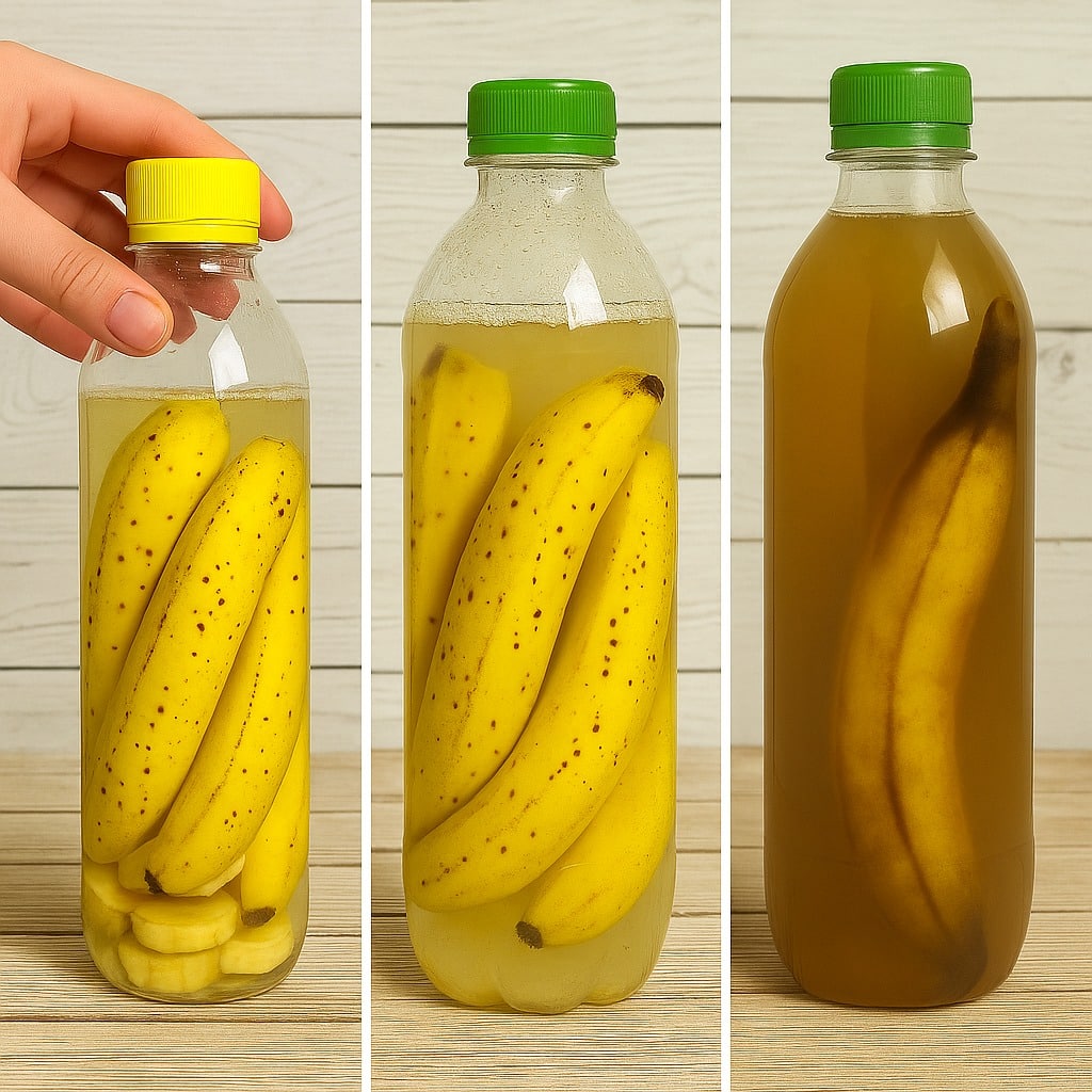Peaux de banane : mettez-les dans une bouteille. En les utilisant de cette manière, vous ne les jetterez plus jamais