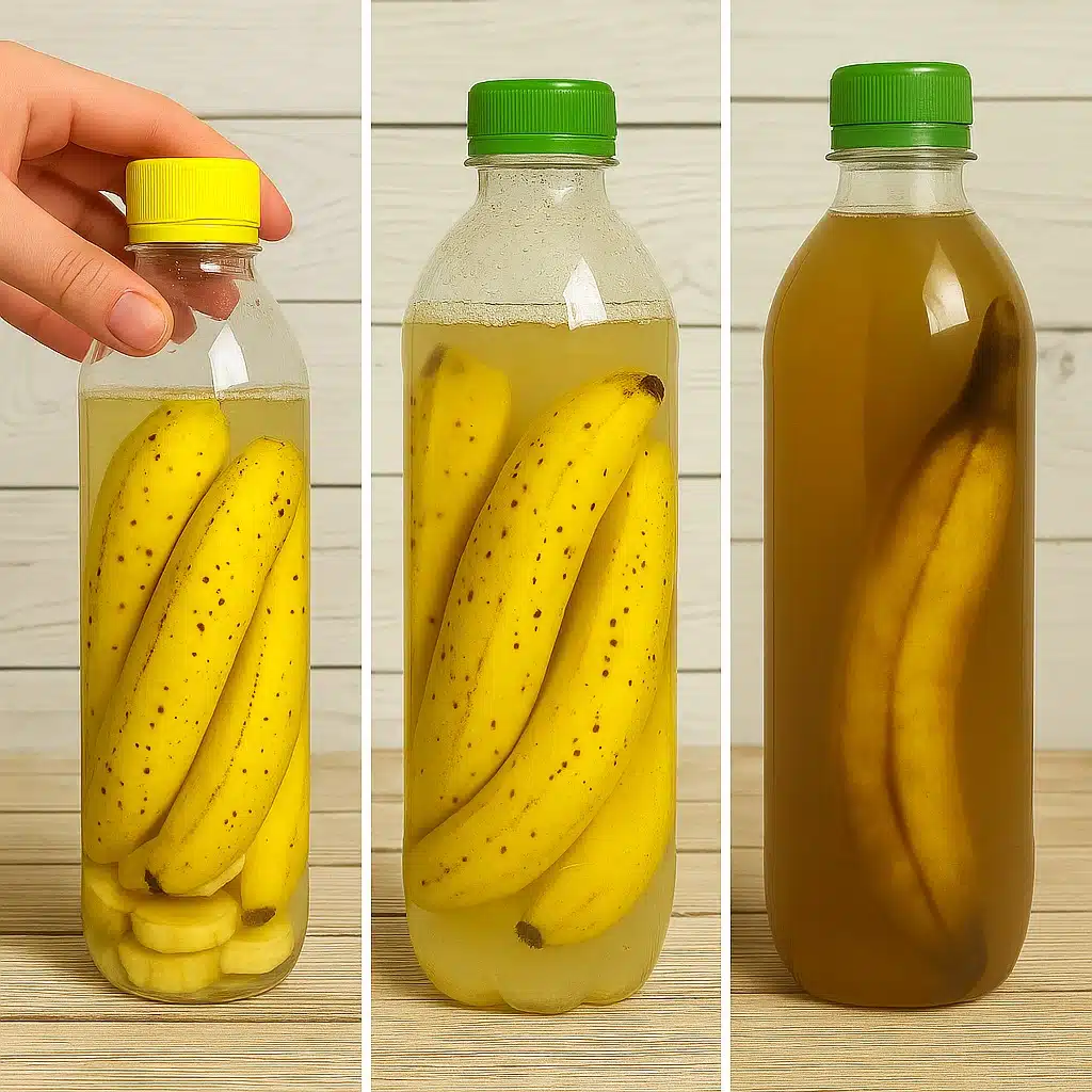Peaux de banane : mettez-les dans une bouteille. En les utilisant de cette manière, vous ne les jetterez plus jamais