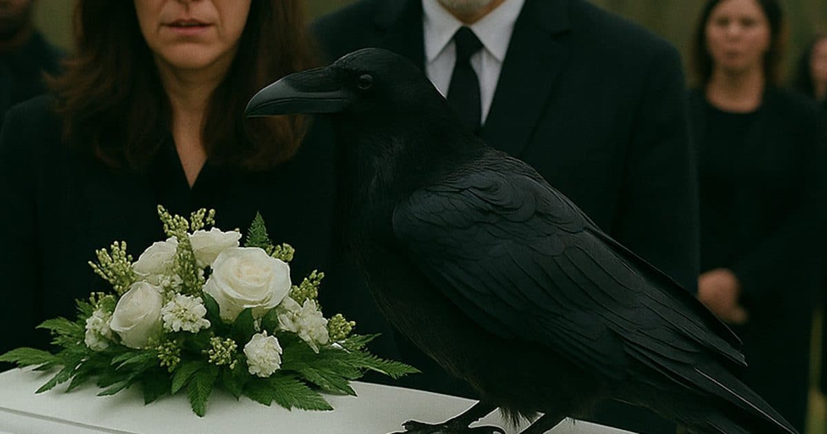 Pendant les funérailles, un corbeau s'est posé sur le cercueil de la petite fille