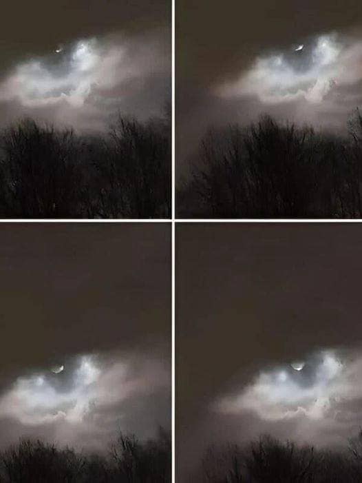 Photo mystérieuse d'une forme lumineuse dans le ciel