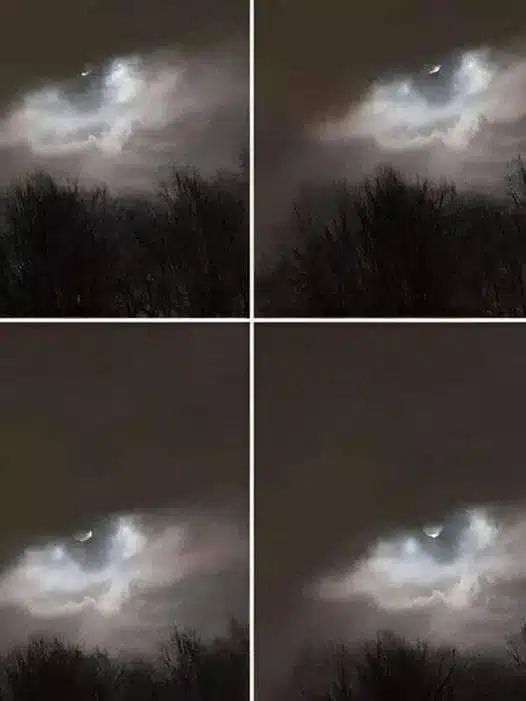 Photo mystérieuse d'une forme lumineuse dans le ciel