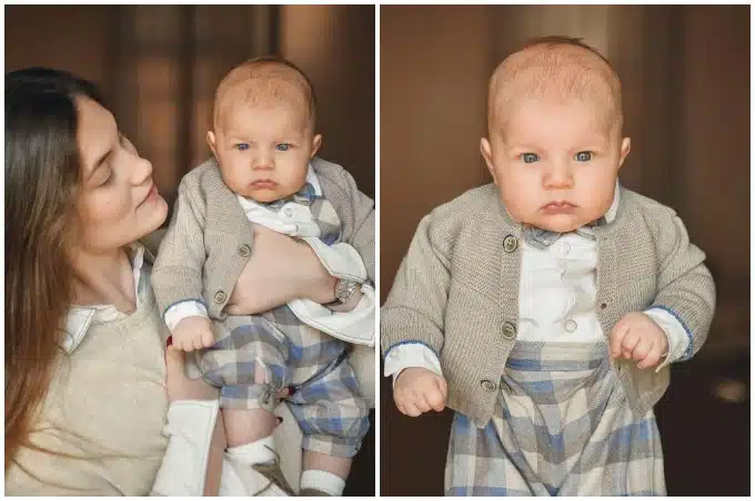 Bera tenant son fils Beruka dans ses bras, moment de tendresse père-fils