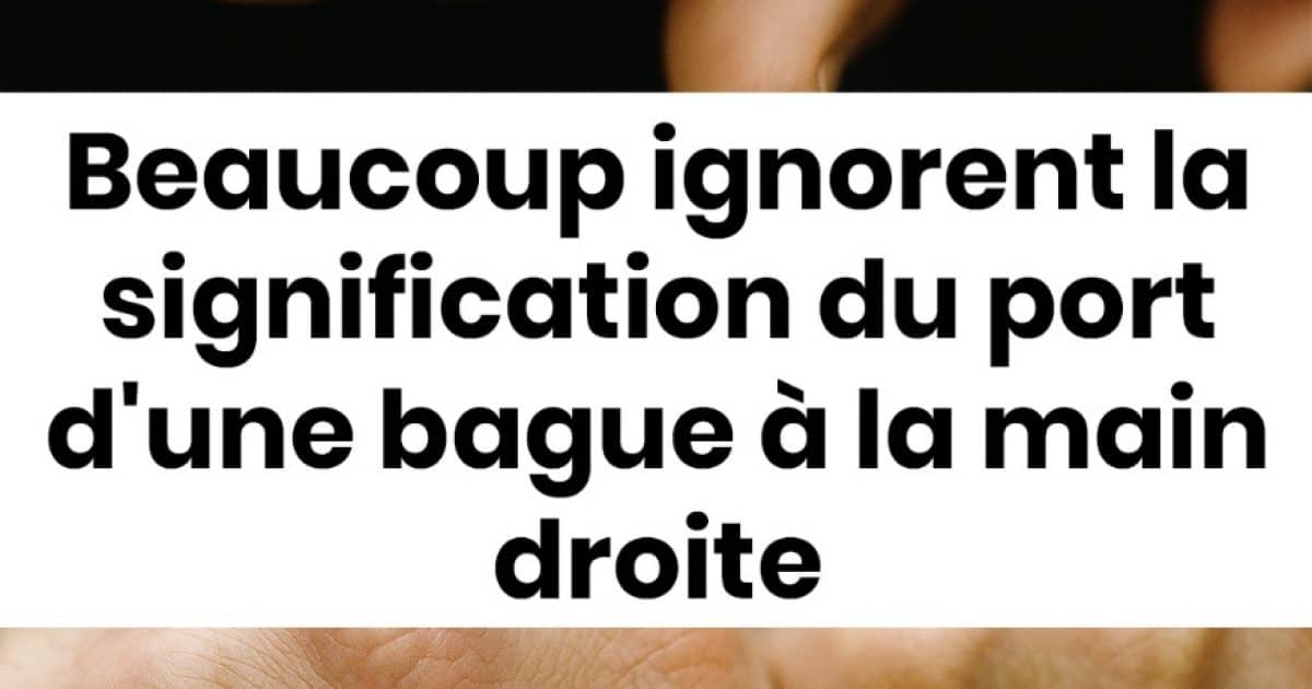 Porter un anneau au doigt de la main droite : quelle signification ?