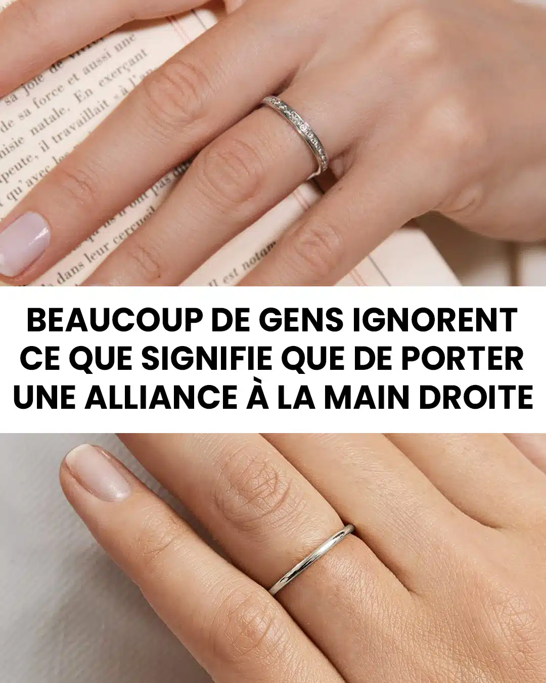 Porter une alliance à la main droite : quelles significations ?