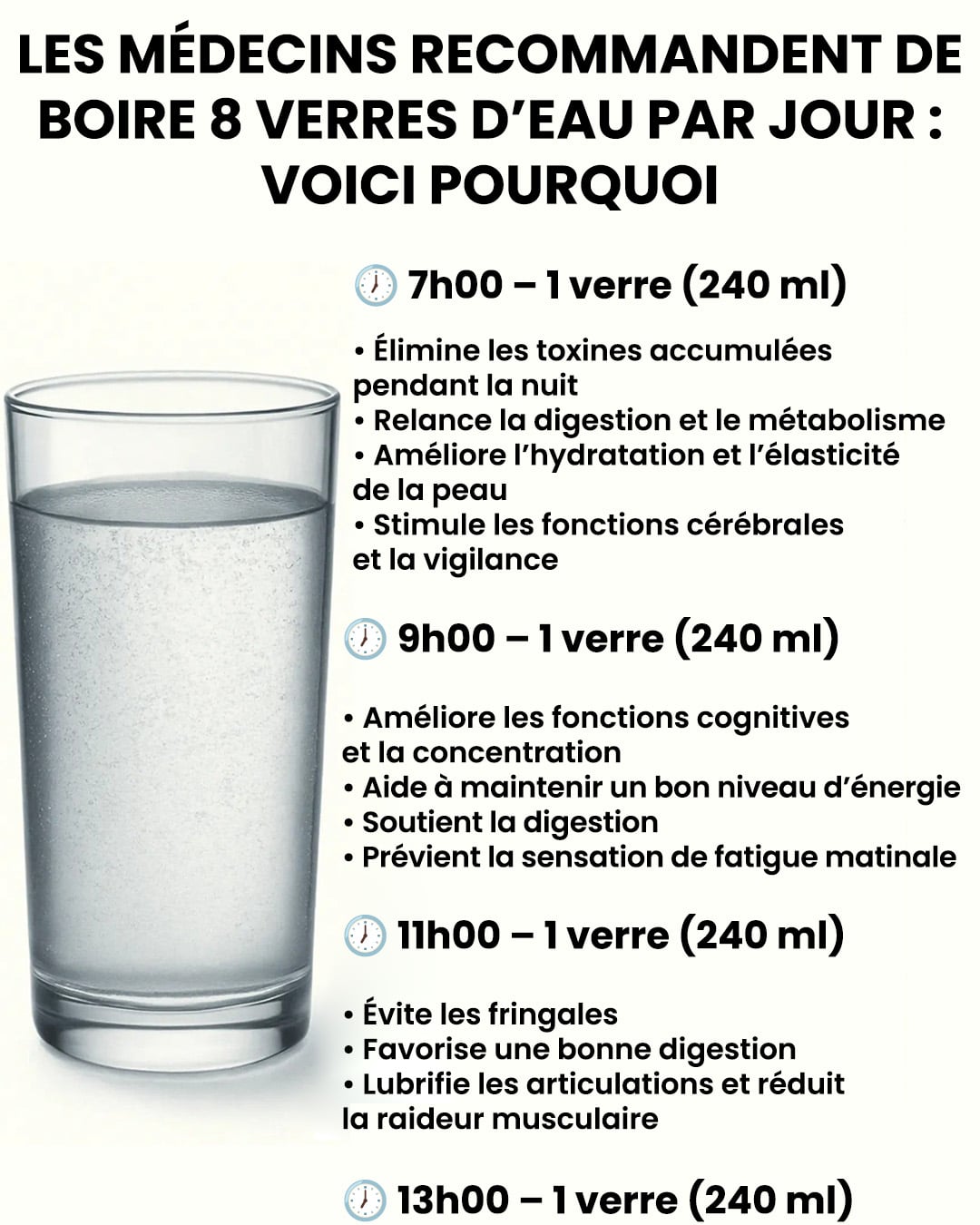 Pourquoi faut-il boire 8 verres d'eau par jour ?