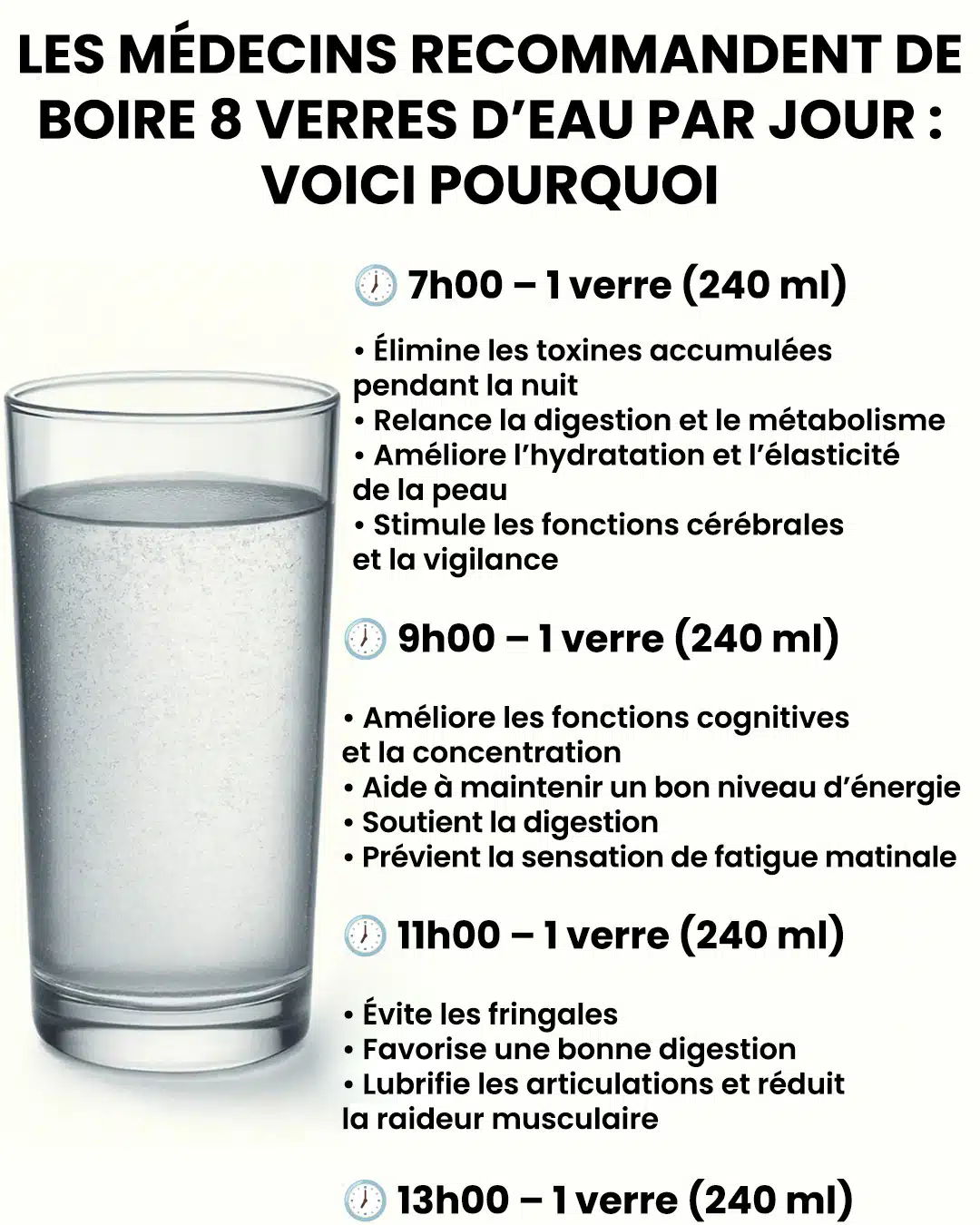 Pourquoi faut-il boire 8 verres d'eau par jour ?