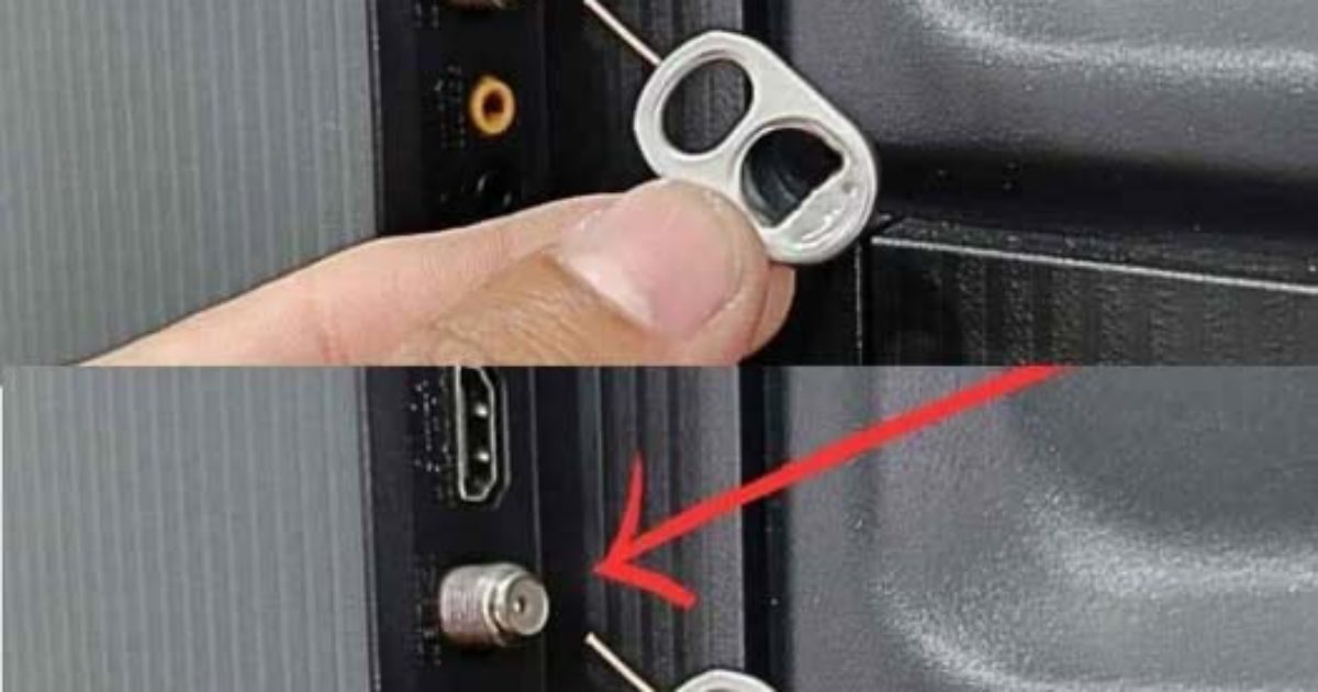 Pourquoi insérer la languette d'une canette dans le téléviseur ?