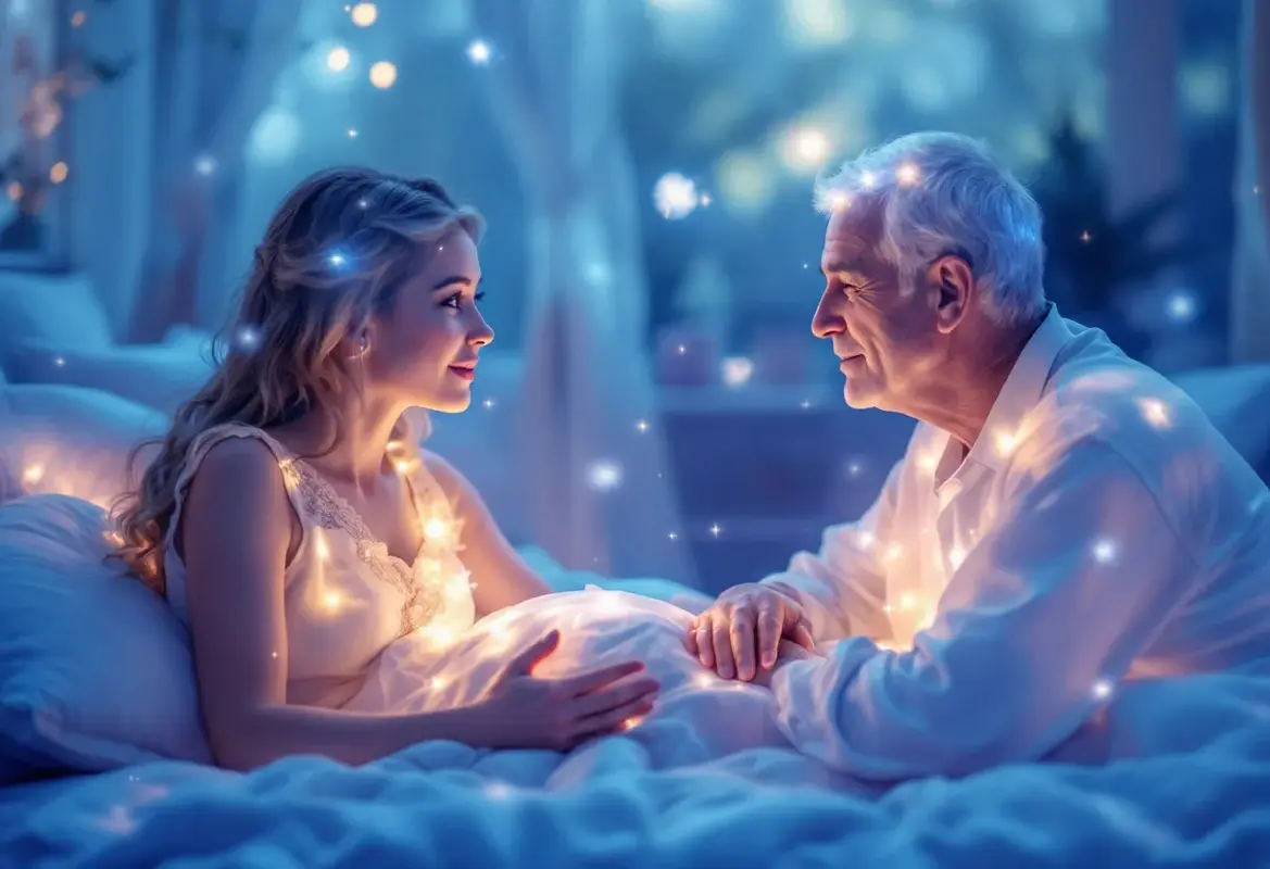 Illustration d'un rêve paisible avec une personne chère