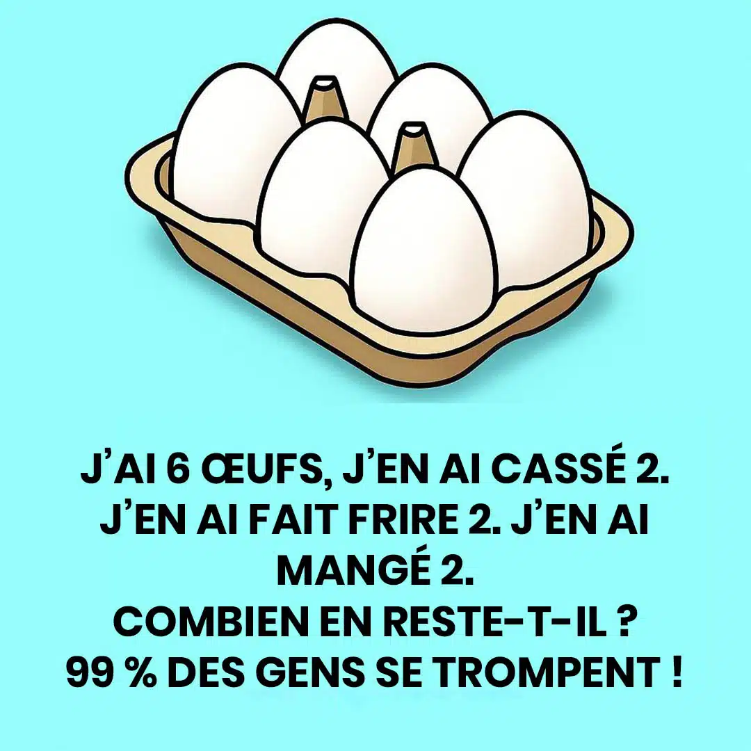 Saurez-vous résoudre le test de oeufs ?