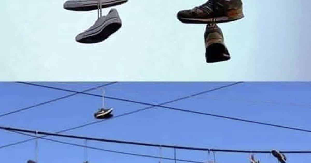 Si vous apercevez une basket suspendue à un fil dans la rue, voici ce qu’elle symbolise réellement