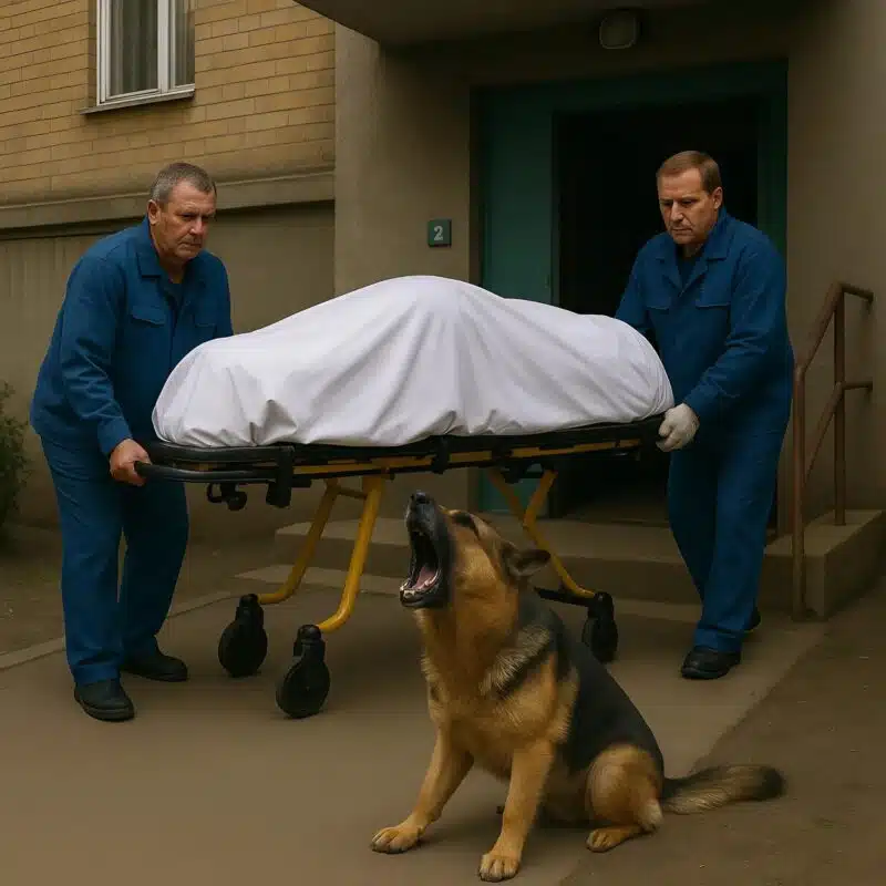 Équipe médicale réagissant à l'insistance du chien