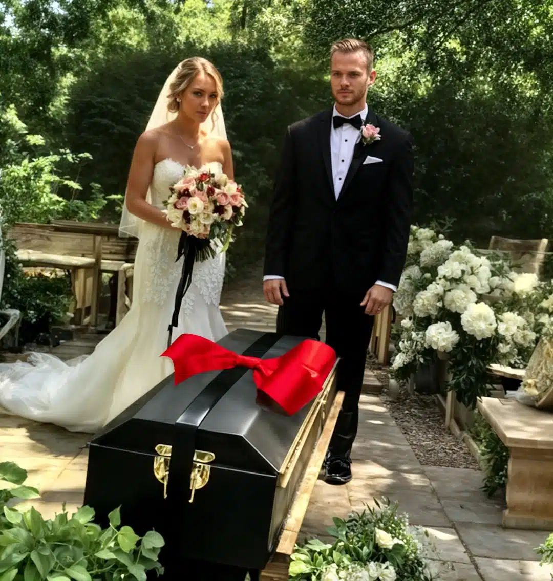 Un cercueil orné d’un ruban a fait irruption en plein milieu de notre cérémonie de mariage