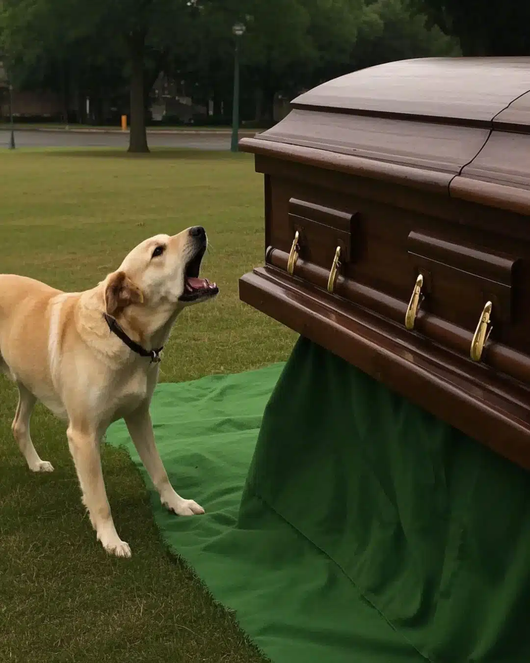 Un chien aboie devant un cercueil pendant des funérailles : le fils, méfiant, l’ouvre et le trouve vide